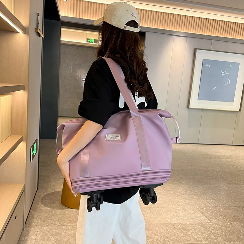 The Clever Glide Bag – Foldable Rolling Weekender