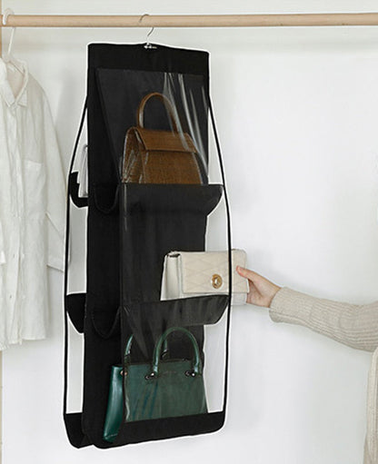 6-Pocket Foldable Hanging Organizer for Handbags