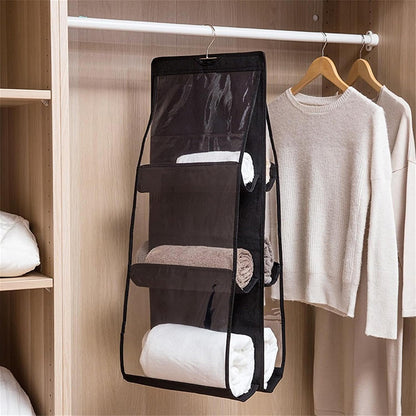 6-Pocket Foldable Hanging Organizer for Handbags