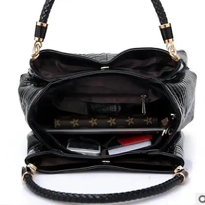 Daily Commute - Crocodile Print Shoulder Handbag