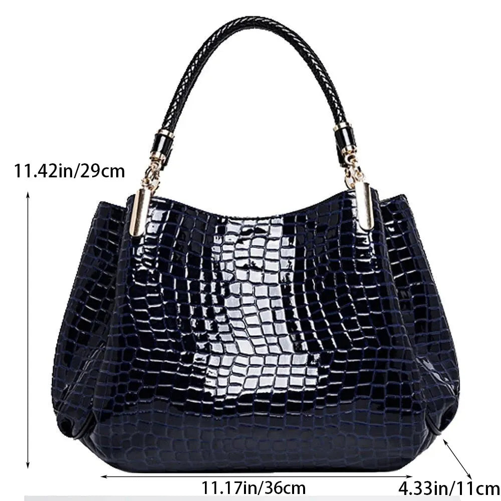 Daily Commute - Crocodile Print Shoulder Handbag