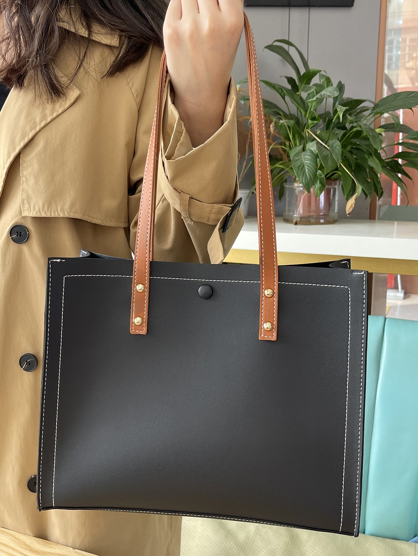 Retro European Leather Tote