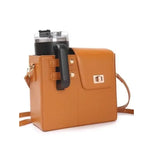 Outdoor Portable Crossbody Water Cup Storage Bag for Tumbler with Adjustable Strap Leather Carrier Pocket