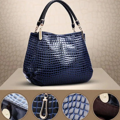 Daily Commute - Crocodile Print Shoulder Handbag