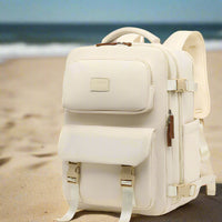Beige backpack beach