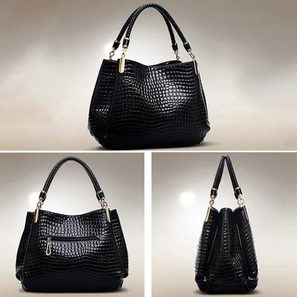 Daily Commute - Crocodile Print Shoulder Handbag