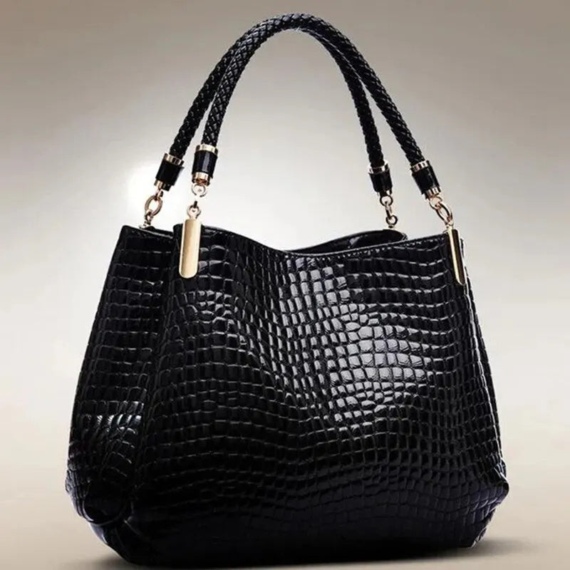 Daily Commute - Crocodile Print Shoulder Handbag